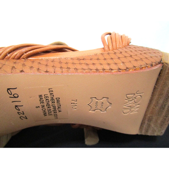 JOAN & DAVID Brown Snake Print Leather Ankle Strap Platform Stiletto Heels 7.5 M - Picture 11 of 11